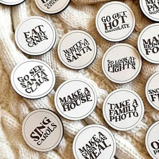 20 шт./компл. жетоны обратного отсчета на Рождество «Что делать» с буквенным принтом праздничное украшение Рождественский пришествие деревянные монеты комплект дисков