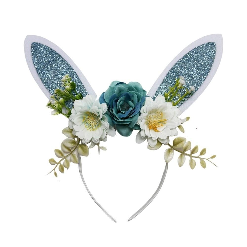 Colorful Bunny Ears Hair Hoop Floral Cosplay Headbands Funny Happy Easter Headdress  Holiday Decor