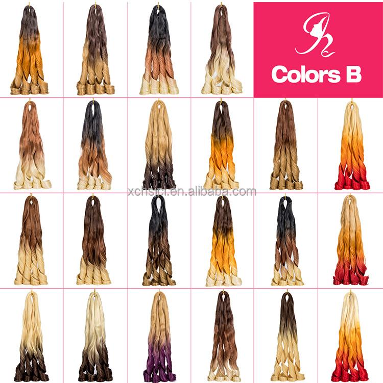 150g Crochet Braid Synthetic Hair Extensions Curly Braiding Hair Silky Loose Body Wave Pony Style Spiral Curl French Curls