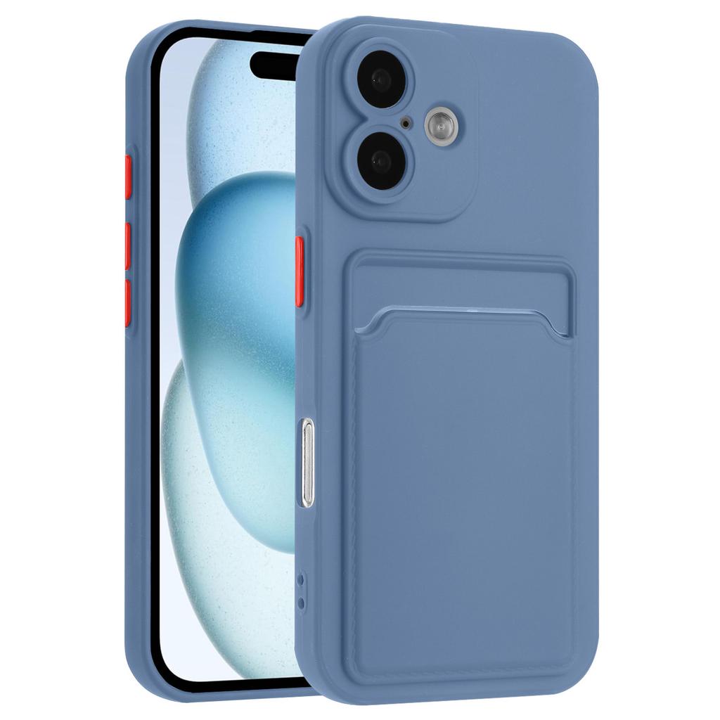 For iPhone 16 Plus Case Flexible TPU Phone Cover with Back Card Slot
