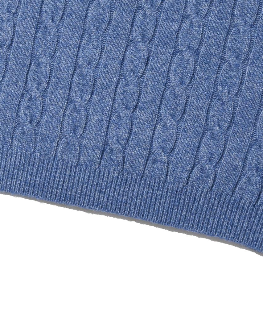 OTHERFITS Oversized Henley Neck Cable Knit (Blue)