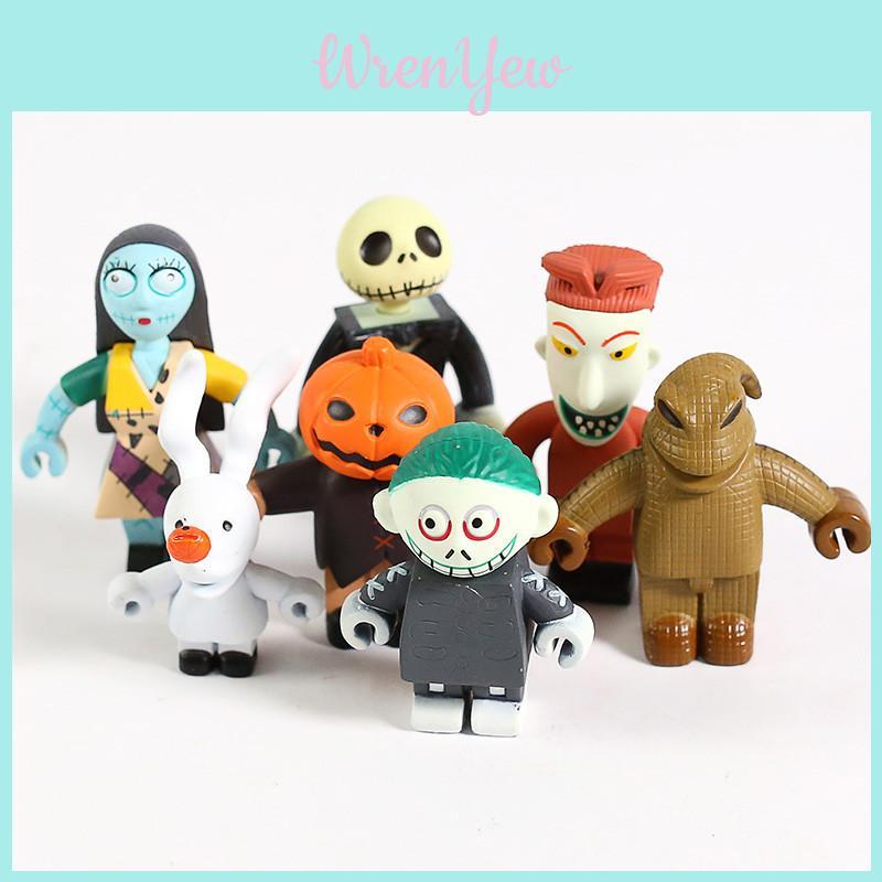 Collectible Nightmare Before Christmas Jack Skellington Pvc Miniature Set Of 7