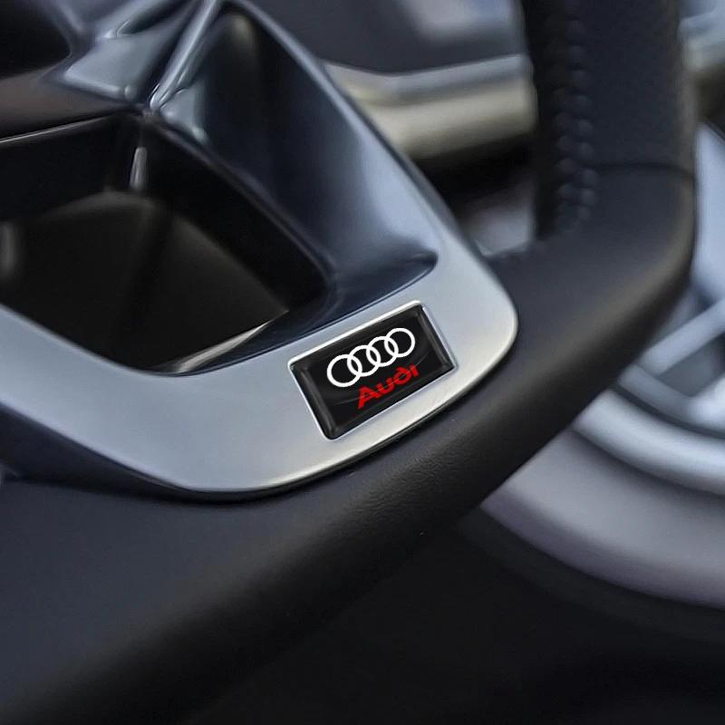 2026 Hot For qaz13 A4 B5 B6 B7 B8 B9 A1 A3 8V 8P 8L A6 C5 C6 C7 A5 A7 A8 TT Sline Carbon Fiber Small Steering Wheel Car Logo 3D Stickers