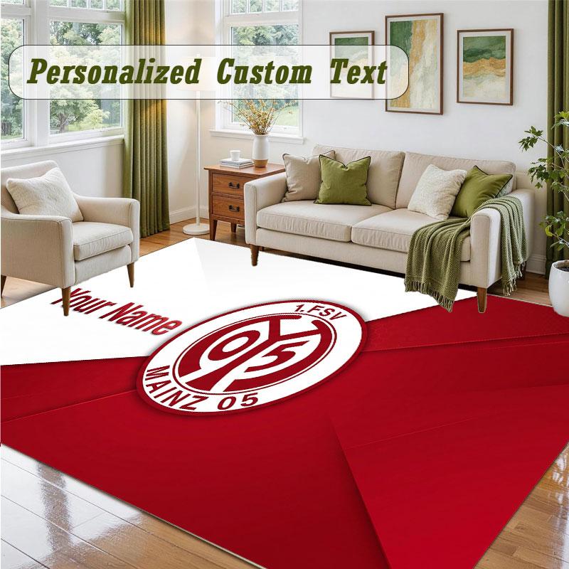 Crystal Velvet Square Rug Custom NameMainz 05 Pattern Non Slip Home Floor Decor Rug