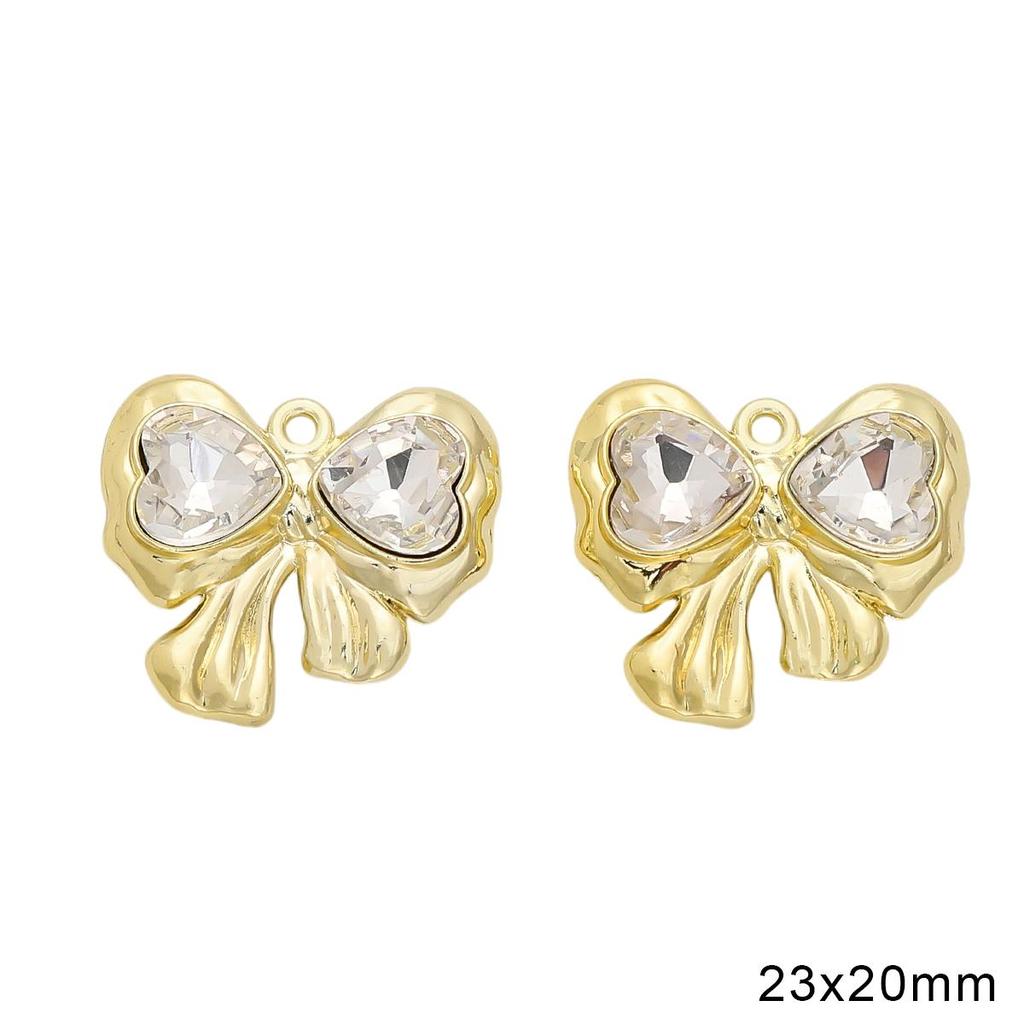 Золотой/серебряный цвет сплава Алмазное сердце роза бабочка кулон для изготовления ювелирных изделий DIY ожерелье браслет серьги