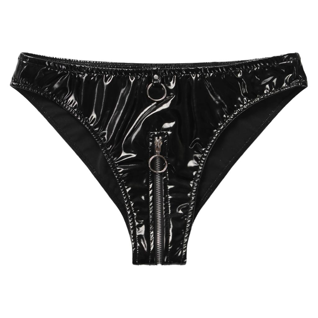 Women's Faux Leather Zipper Hot Pants Clubwear Dance Mini Booty Shorts