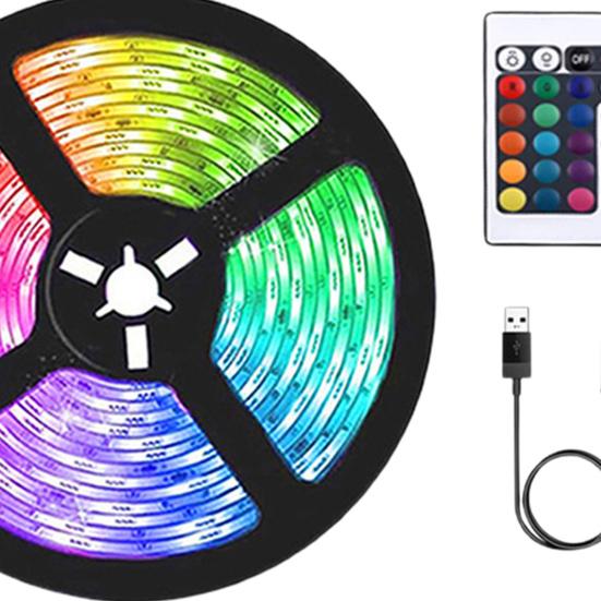 Strip Light LED Vibrant Colors RGB Improve Ambience Flexible Ribbon Adapter Strip Light