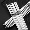 10 шт. Шпажки из нержавеющей стали Плоские Палочки для барбекю Многоразовые Шпажки для кебаба Инструменты для гриля мяса 28/33 см Аксессуары для барбекю