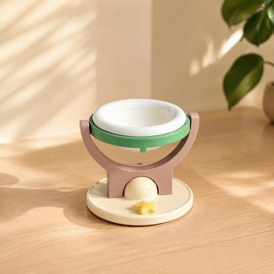 Indoor Cat Feeding Station 2-in-1 Wall Mounted Bowl, Elevated Food Anti-Tipping Foldable Raised Bowl Pet Feeder Shelf, Floating for Cats,