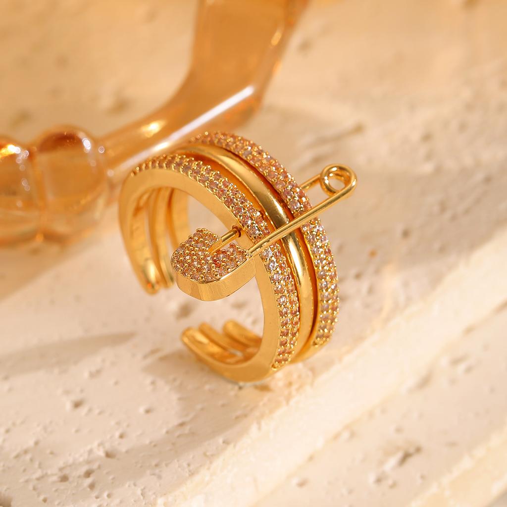 Высококачественное новое кольцо 2026 года, лидер продаж, трехцветное кольцо-разъемное кольцо, женское, с микроинкрустацией цирконами, кольцо-булавка, оптовая продажа