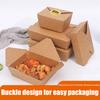 10Pcs Disposable Fast Food Box Thickened Kraft Paper Folding Packaging Box Bento Cake Grilled Meat Salad Food Container For Rest