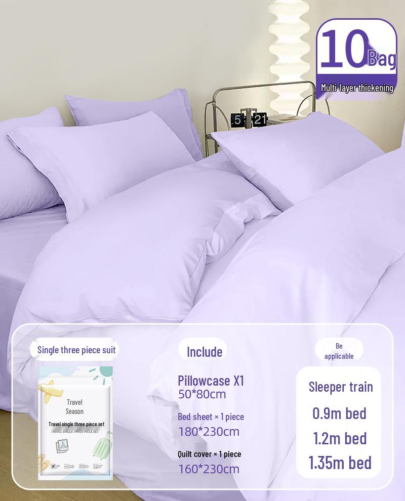 Portable Disposable Bed Sheet & Pillowcase Set: Anti-Dirty, Thickened Four-Piece Travel Kit for Double & Single Beds