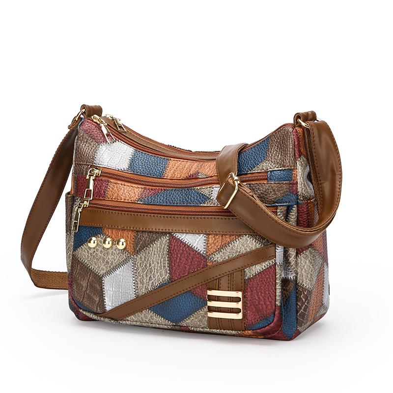 PU Soft Leather Women's Bag Shoulder Bag Middle-aged Mother Crossbody Bag