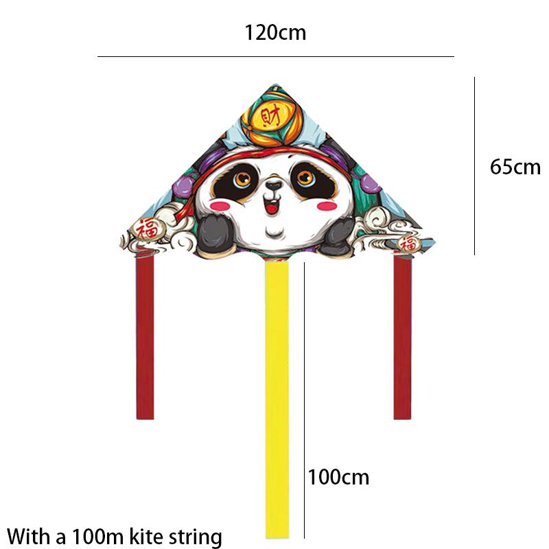Cartoon Panda Childrens Kite Cute Triangle Toy Easy To Fly In The Breeze