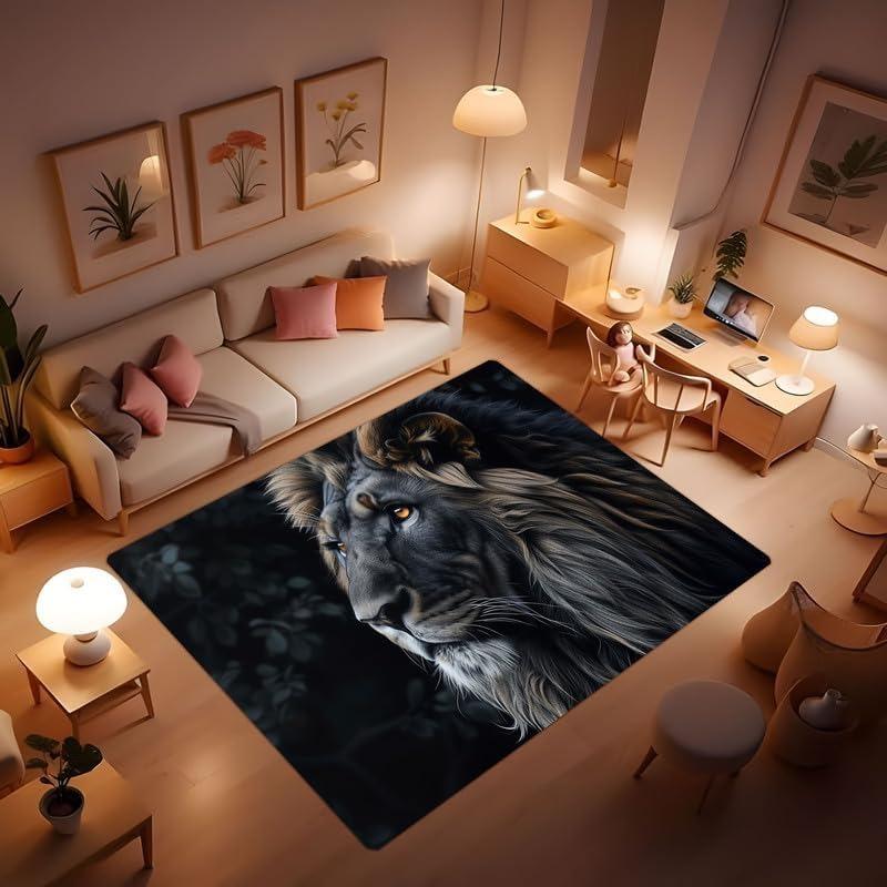 Аниме Ковер с львом и тигром Коврики для спальни Ковры для гостиной Противоскользящий коврик для пола Коврик для пола в ванной комнате Аниме ковер