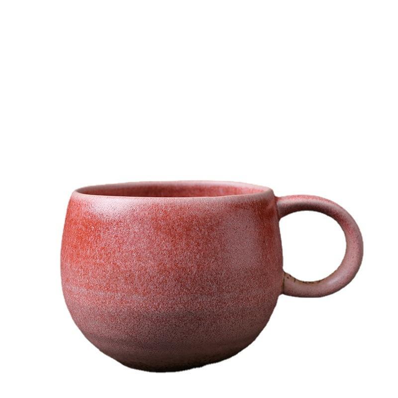 Ретро Японская Керамическая Кружка Большого Объема Грубая Керамика Кофейная Чашка Чашка для Завтрака Печная Винтажная Чашка