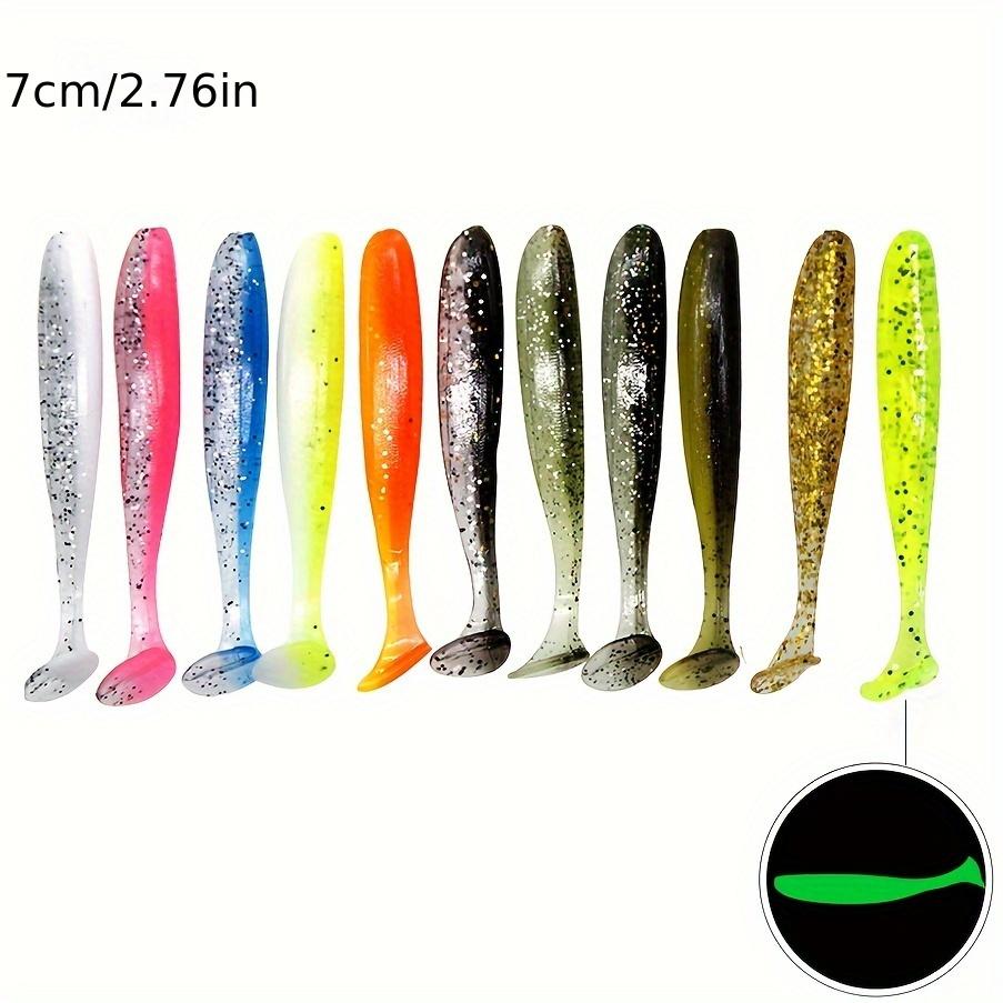 10 мягких приманок для ловли окуня, мягких червей с Т-образным хвостом, пресноводных и соленых приманок