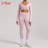 Seamless Yoga Set Long Sleeve Fitness Wear With Moisture Wicking For Women Outdoor Running