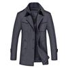 Winter Business Double-neck Men's Woolen Coat Middle-aged and Elderly Loose Wool with Cotton and Thickened Woolen Coat