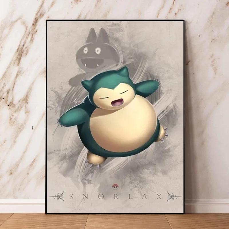 Japan Anime Pokemon Cartoon Canvas Painting Pikachu Gengar Eevee Mew Wall Art Posters Print Pictures Children's Room Home Decor