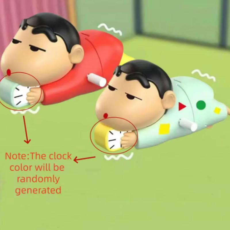 Crayon Shin-Chan Clockwork Model Toy Don'T Want To Get Up Anime Figure Model Toy Propel Alarm Clock Dynamic Crawl Toys Fun Gift