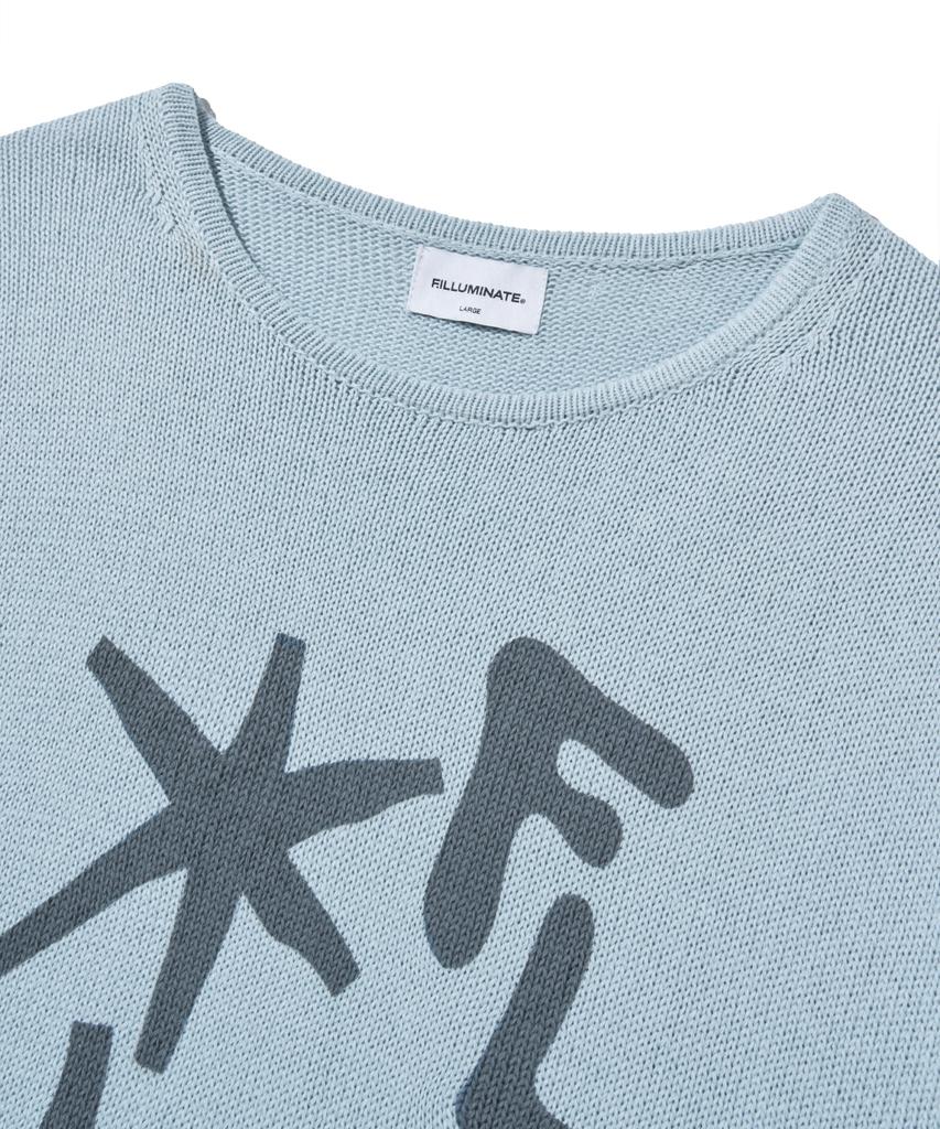 FILLUMINATE Flm Graphic Knit Pullover - Sky Blue