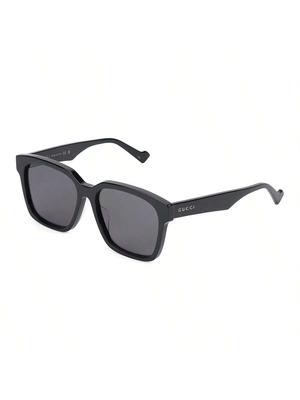 Gucci GG0965SA Квадратные солнцезащитные очки оверсайз - Блестящий черный и серые линзы