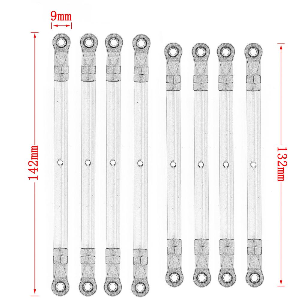 8PCS Aluminum Alloy Link Rod Linkage Set 313MM Wheelbase Replacement for AXIAL 1/10 SCX10 90046