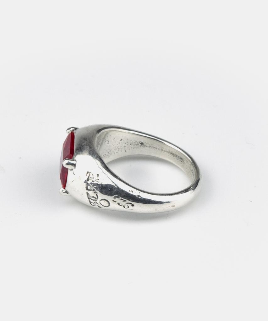 Sheen666 Soft Block Silver Ring Red (Type A)