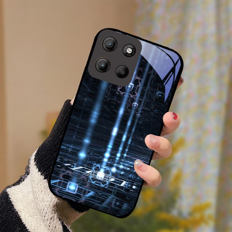 Для Motorola Moto G15 Чехол Закаленное Стекло Противоударный Чехол для Телефона Для Moto G 15 MotoG15 Чехол Ударопрочный Жесткий ПК Корпус Задний Бампер