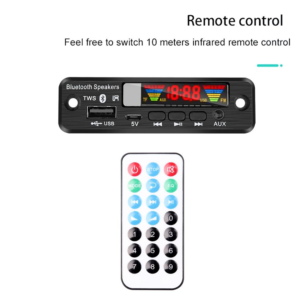 Автомобильный динамик Bluetooth Tws, плата декодера MP3 WMA, музыкальный плеер, модуль AUX, автомобильный FM-передатчик, аудиоусилитель, 5 В-12 В постоянного тока, поддержка USB TF SD LINE IN