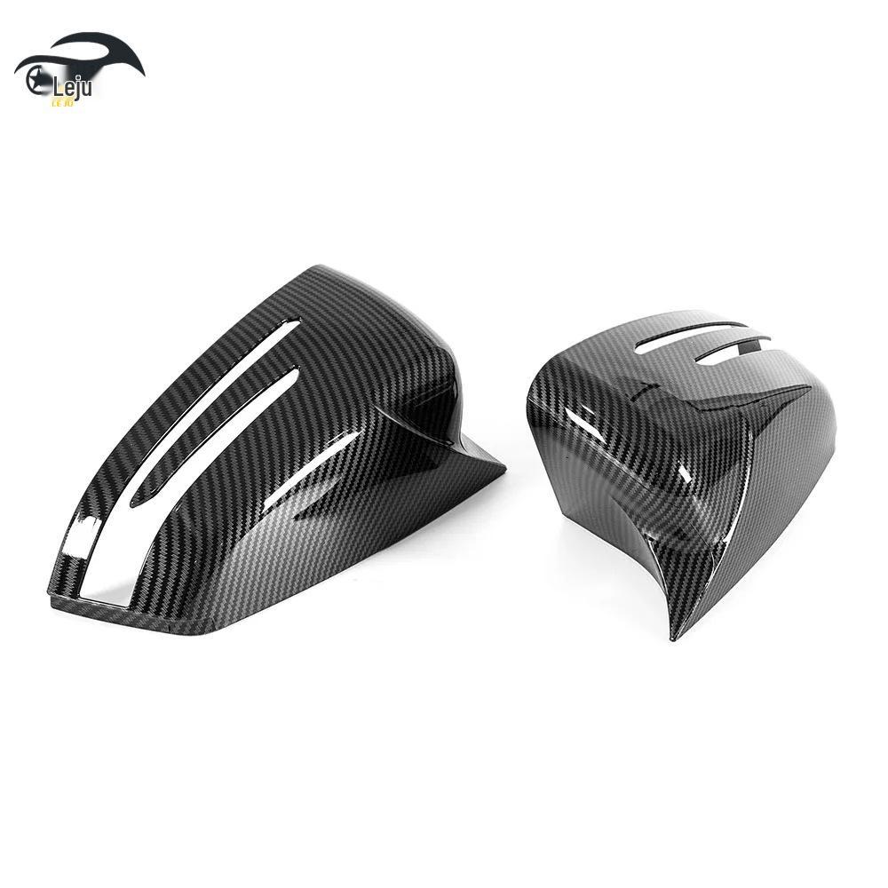 Черная глянцевая накладка на зеркало заднего вида в стиле "бычьи рога" для Mercedes C-Class W204/W176/W212 2007-2014 годов.