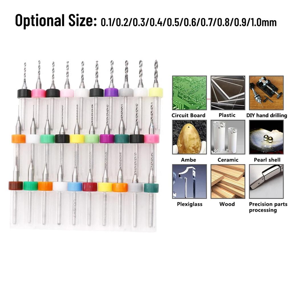 Power Tools PCB Drill Bits Supplies 10pcs Circuit Board Carbide Twisted