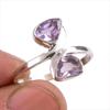Кольцо из натурального розового аметиста с драгоценным камнем ручной работы из цельного серебра 925 пробы S.8.5 W0A59