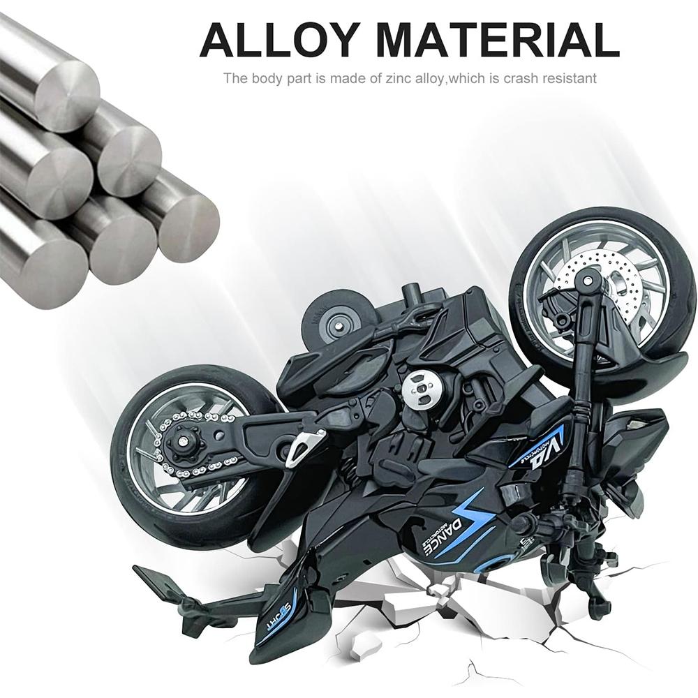 1/12 Scale V4 Pull Back Motorcycle Toys,Motorcycle Model with Light and Music,Toy Motorcycles for Kids Age 3+ Year Old Christmas Party Supplies