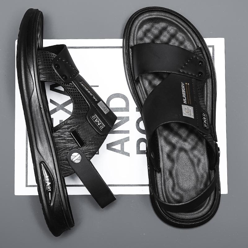 Mens Casual Sandals Summer Outdoor Waterproof Comfortable Beach Shoes Fashion Male Dual-purpose Sports Driving Slippers