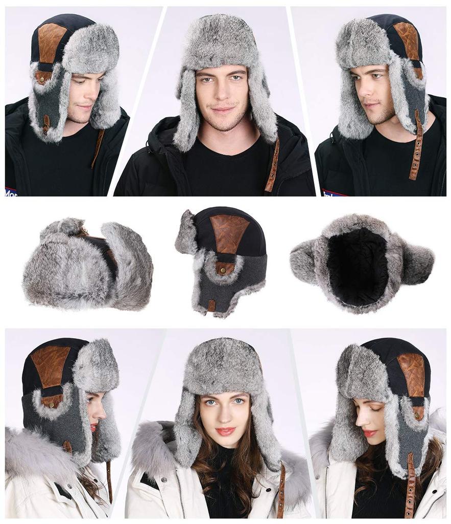 Siggi Cold Protection Pilot Flight Ski Flight Ear Russian For Playing In the Large 59 60 Black (Siggi) Hat, Cap, Cap, Cap, Men's, Flaps, Hat, Cap,