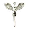 [P6599] - Silver-white 'Fairy Guardian Angel' Designer Brooch (angel) - 40x35 Mm