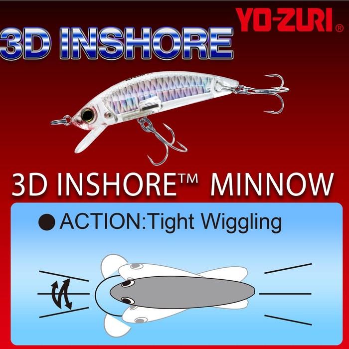 YO-ZURI Lure Minnow Floating 3D Inshore Minnow (F) 90mm 12g R1212-HGSH-Ghost Shad