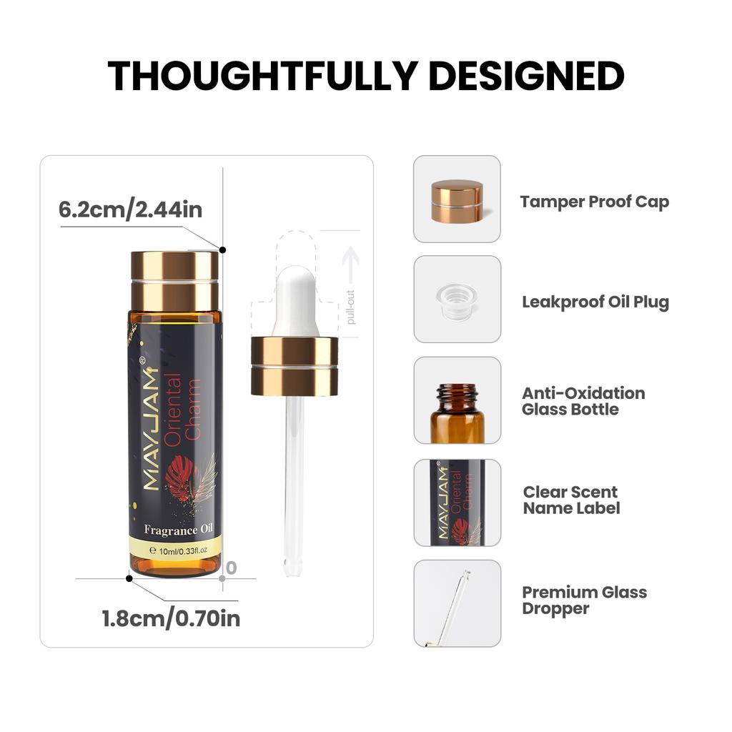 MAYJAM 10 мл/0,33 жидких унций Цветочные и фруктовые ароматические масла идеально подходят для изготовления мыльных свечей своими руками, диффузора для ароматерапии, ухода за кожей, массажа, ванны, релаксации