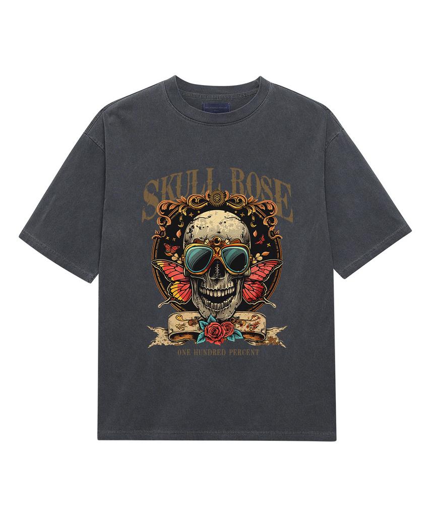 OHP Ohpxharmonia4 Skull Rose Pigment Short Sleeve Tee M
