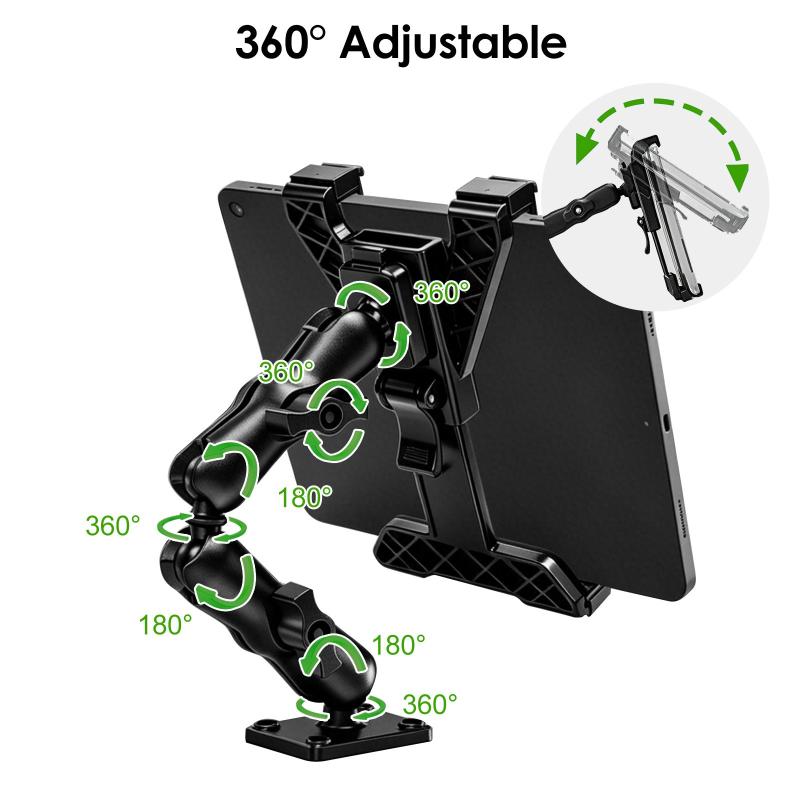 Adjustable 360° Rotation Tablet Mount Multi-Scenario Dashboard Wall Desk Holder for Galaxy Tab  Truck Office Use