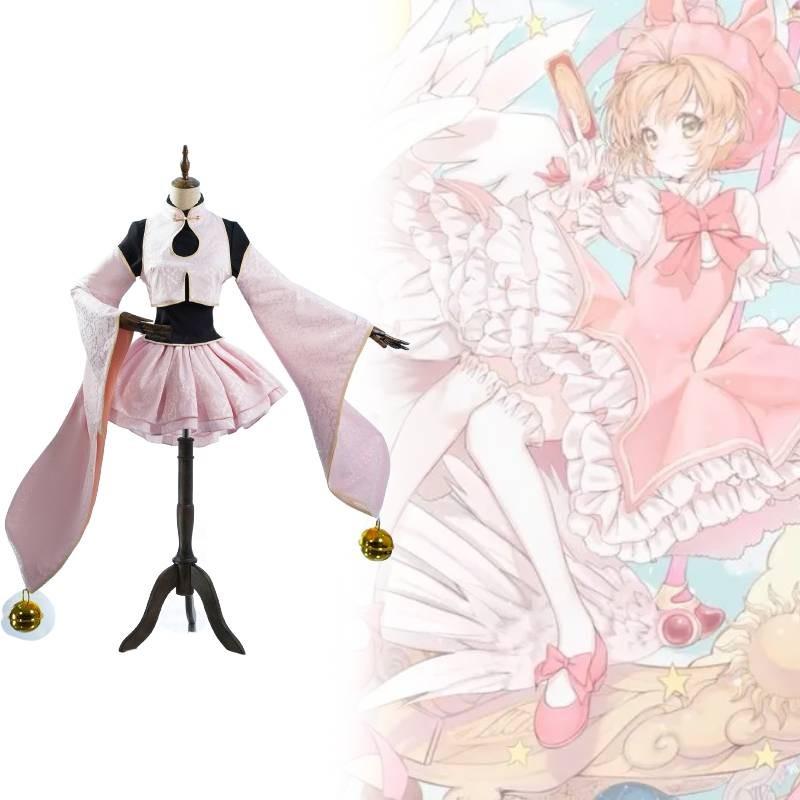 Платье для косплея «Сакура — собирательница карт» из дышащего хлопка для поклонников аниме