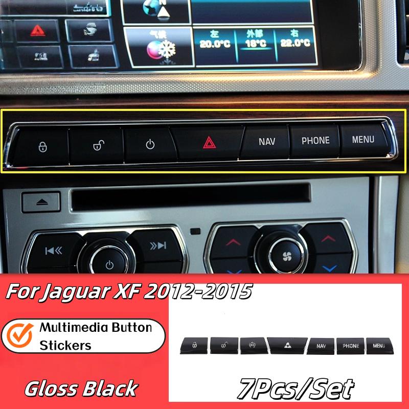 For Jaguar XF XJ 2010-2019 Stainless Steel Black Car Central Control Multimedia Air Button Cover Trim Sticker Car Accessories lqrd4