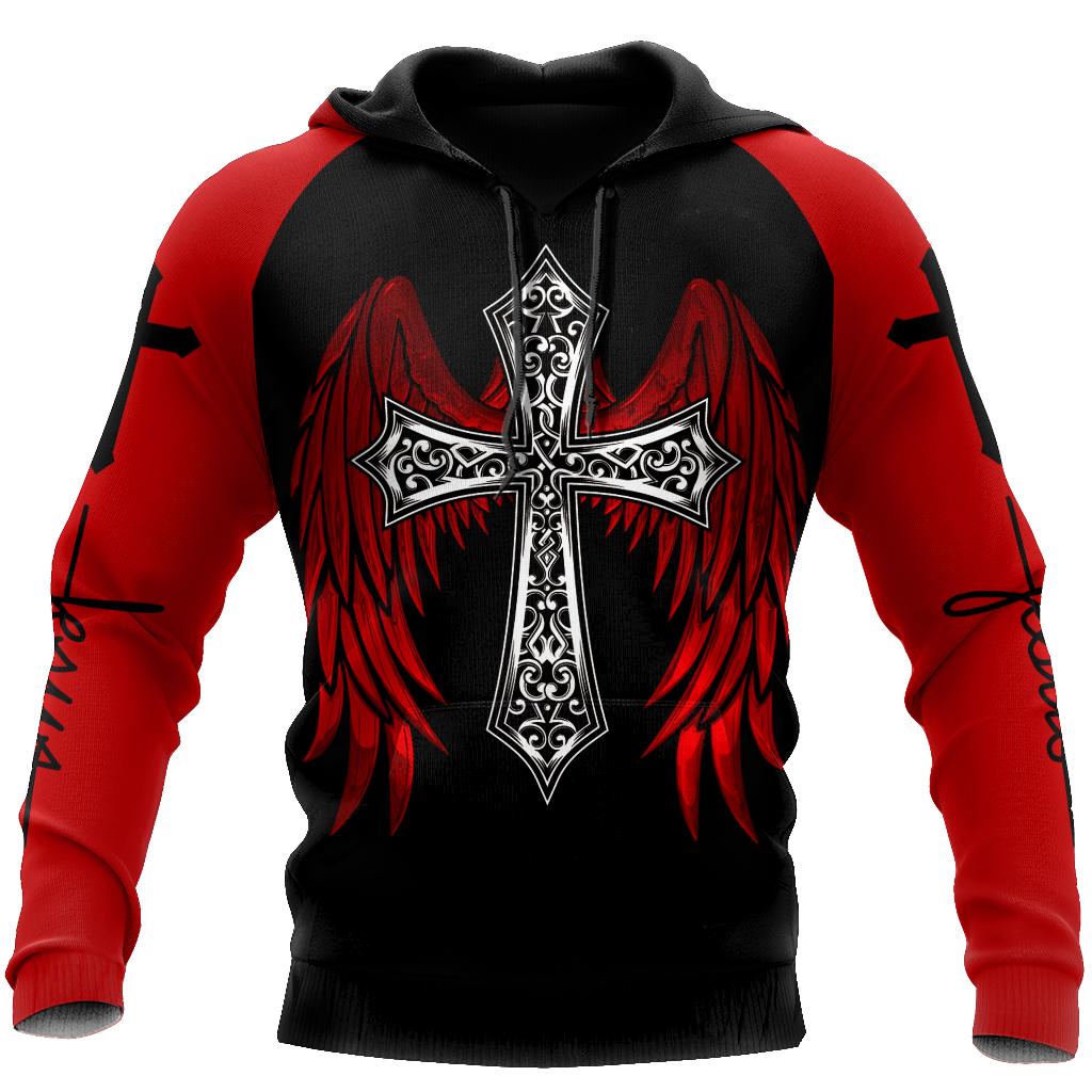 Oversized Tattoo Skeleton Cross Terror Red 3D Printed Men's Hoodie Sweatshirt Casual Tracksuits Raven Bad Wolf Animal Clothing