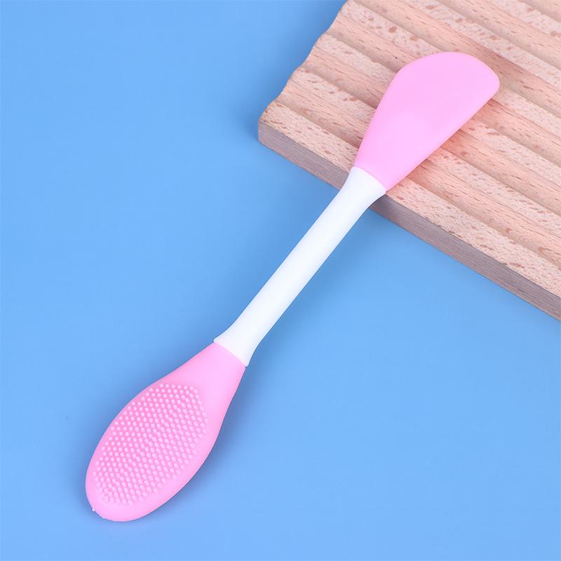 Силиконовая двухсторонняя кисть для маски для лица Отшелушивание лица Удаление черных точек Очищающая кисть Лопатка для нанесения грязевой пленки Инструмент для ухода за кожей лица