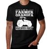 Farmer Grandpa Tractors Farming Vintage Gift Tshirt Labor Work Casual Tshirt
