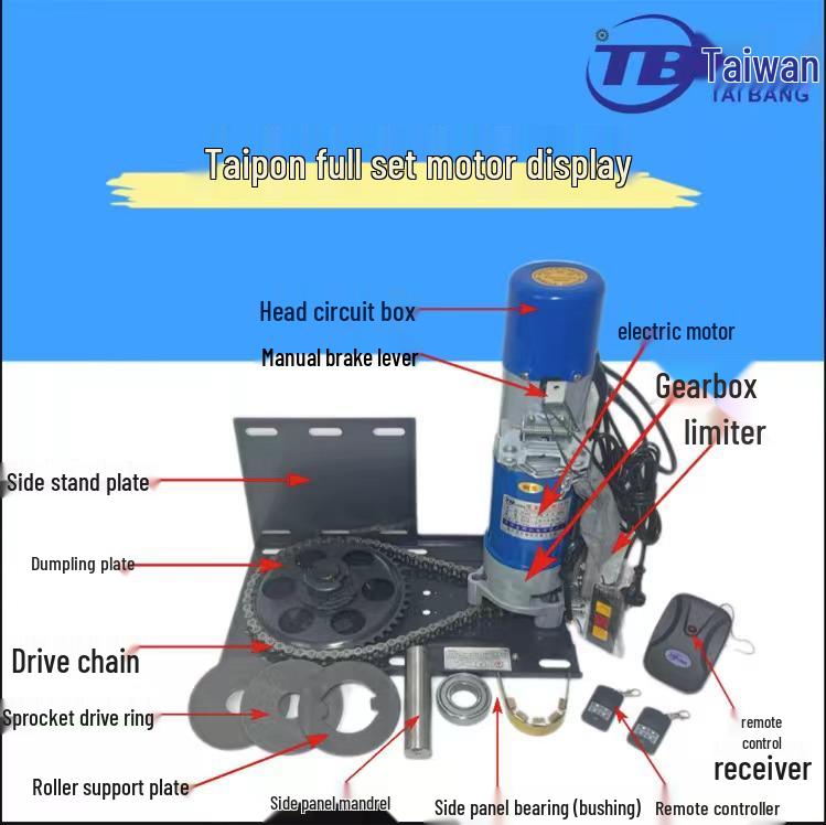 Zhangzhou Taibang 600kg AC/DC Motorized Rolling Door Opener Control Set