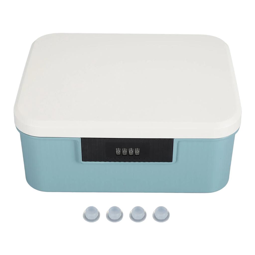 Вместительный запираемый багажник для хранения 9 л Запираемый багажник для хранения для файлов Органайзер для документов Двухслойный ящик для хранения с паролем Запирающийся ящик