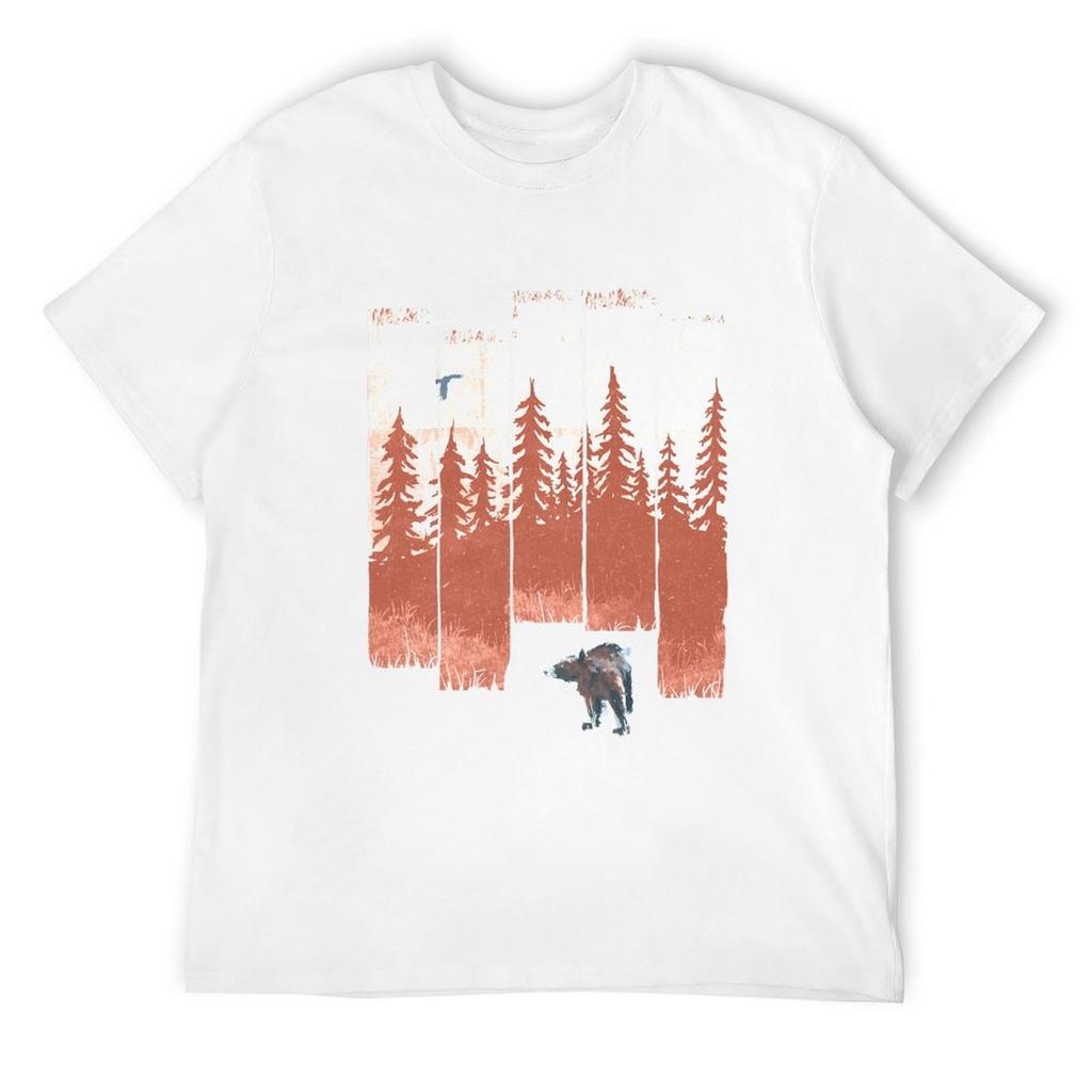 A Bear In the Wild... T-Shirt Korean Fashion Customs Design Your Own Anime Tshirt Blanks Vintage T Shirt Men